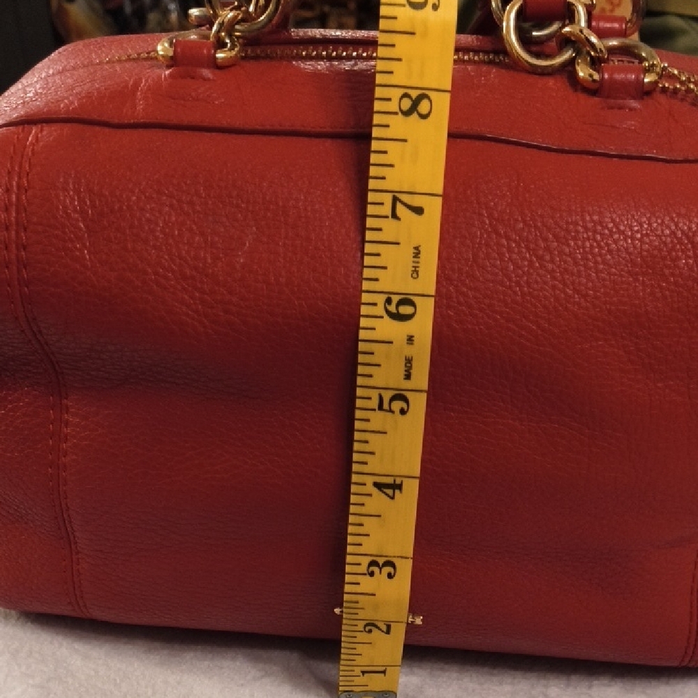 Coach Cherry Red Leather Satchel - Picture 14 of 16
